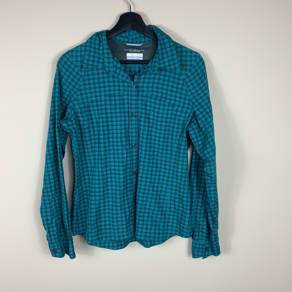 Columbia Omni shade plaid outdoor shirt